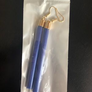 Blue tassel earrings